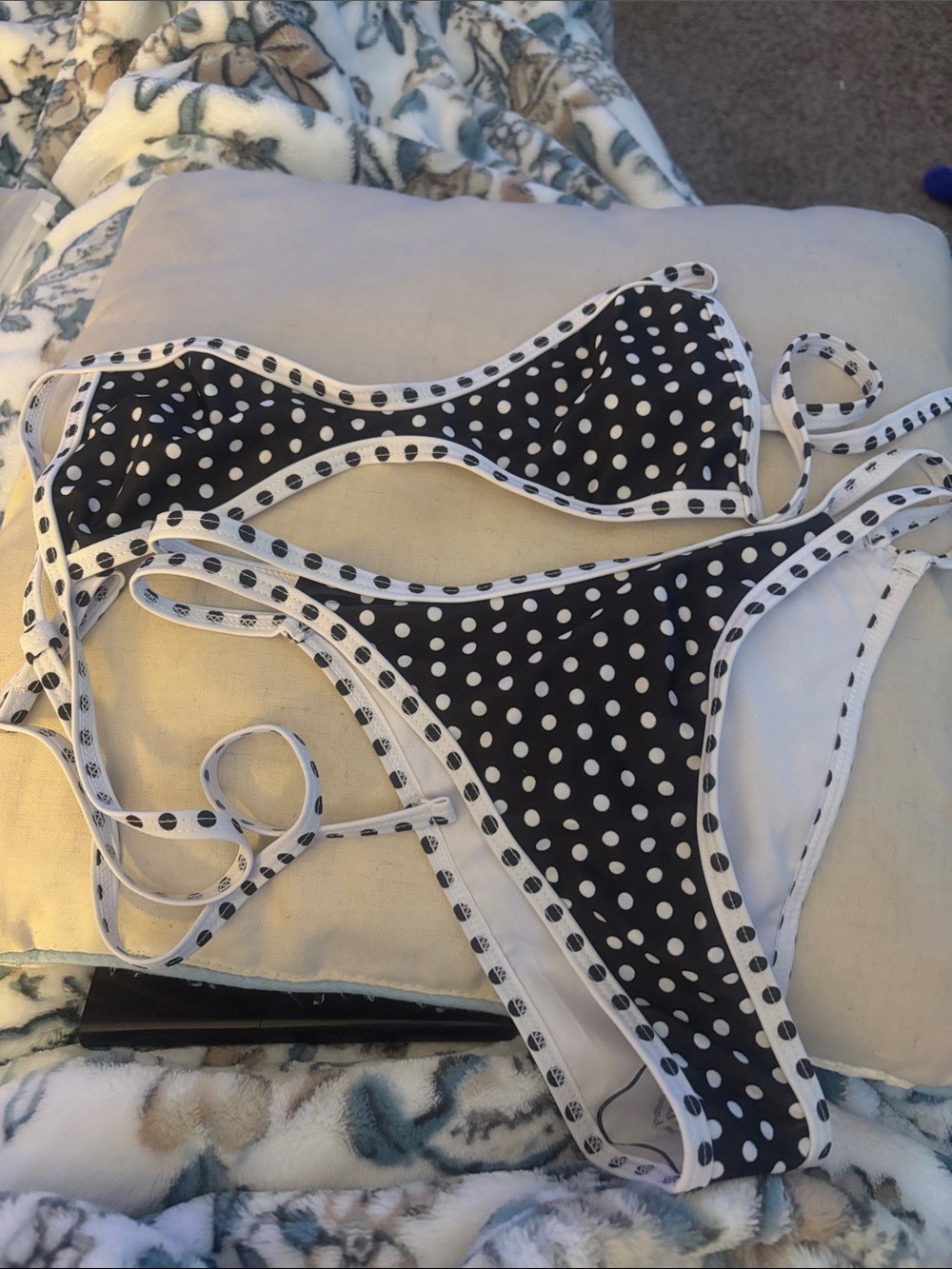 Black & White Polka Dot Bikini Set